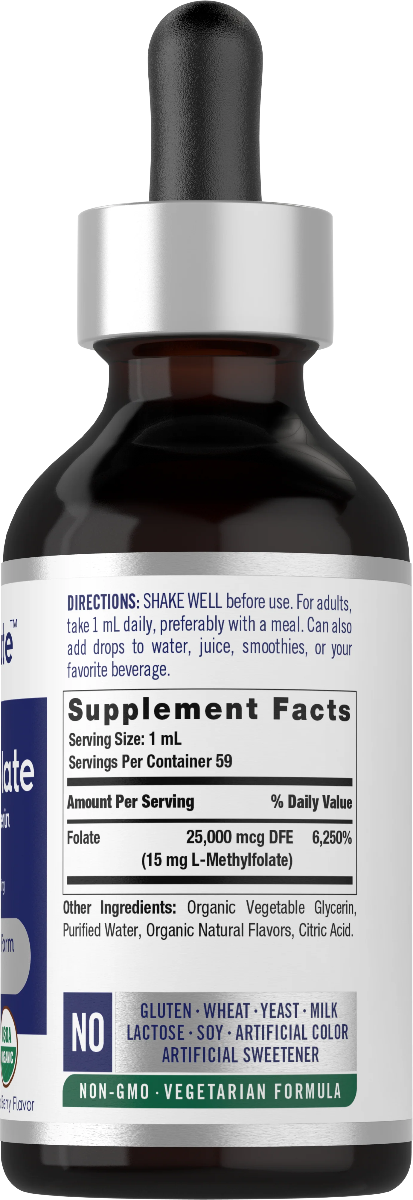 L-Methylfolate (Organic), 15 mg (per serving), 2 fl oz (59 mL) Dropper Bottle - Image 4