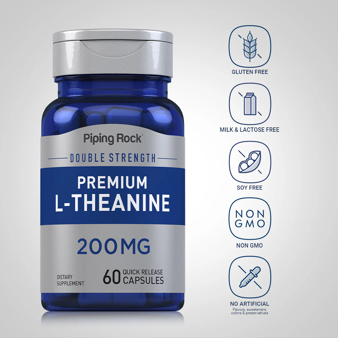 L-Theanine, 200 mg, 60 Quick Release Capsules - Image 5