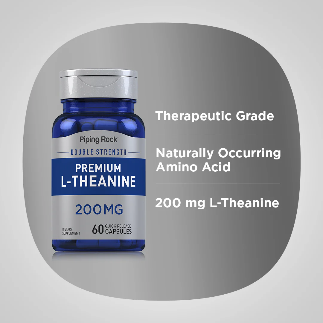 L-Theanine, 200 mg, 60 Quick Release Capsules, 2  Bottles - Image 4