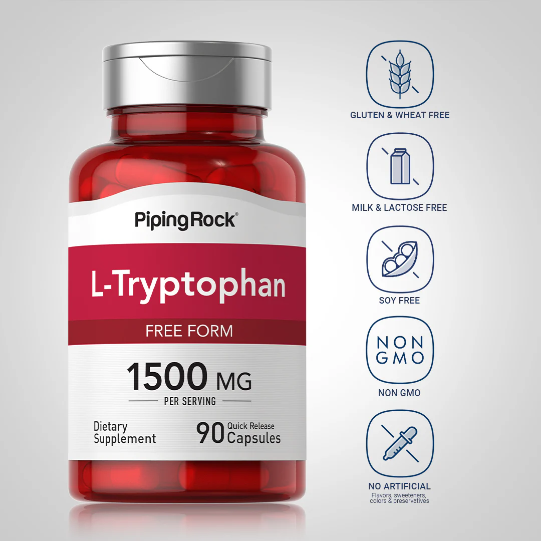L-Tryptophan, 1500 mg (per serving), 90 Quick Release Capsules - Image 5