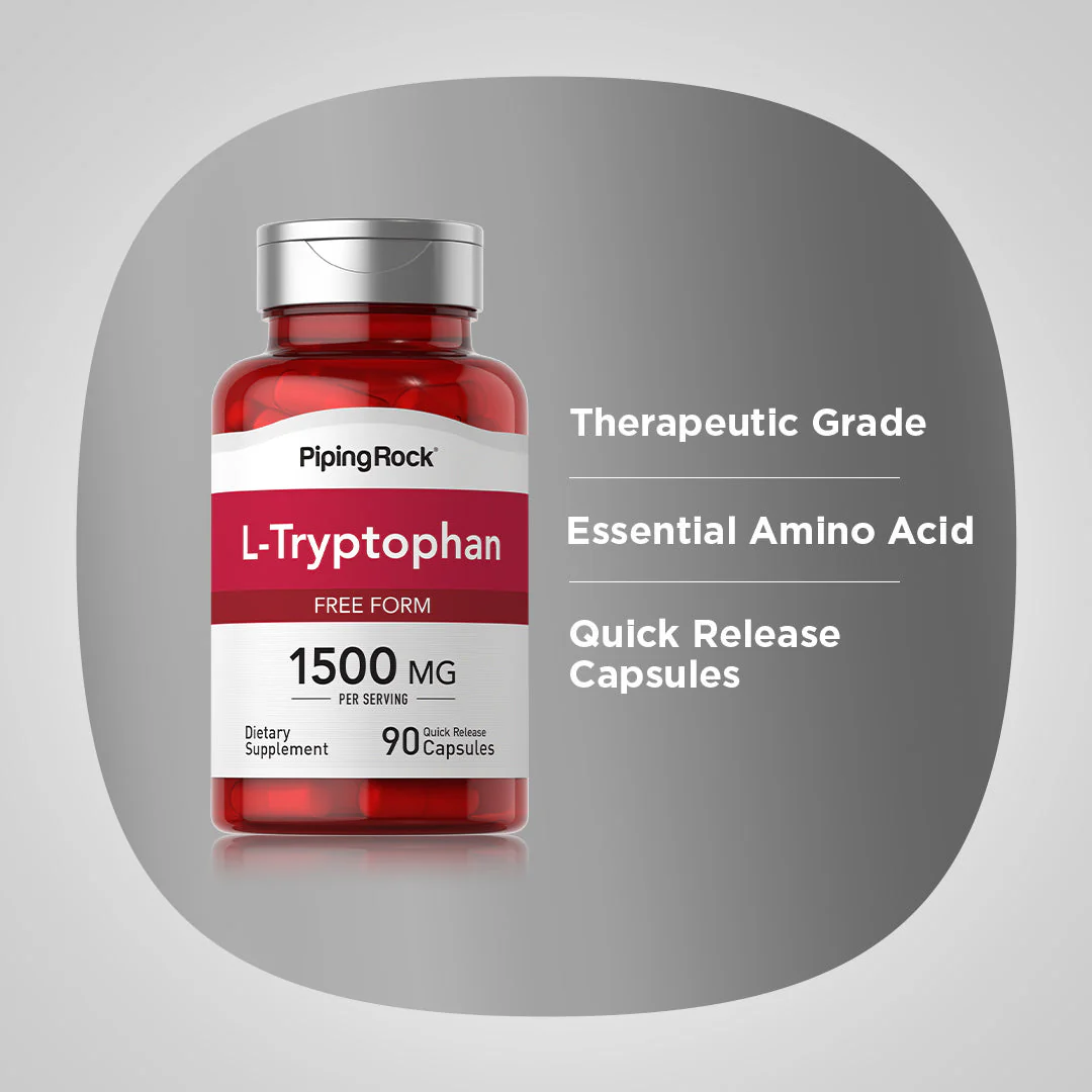L-Tryptophan, 1500 mg (per serving), 90 Quick Release Capsules, 2  Bottles - Image 4