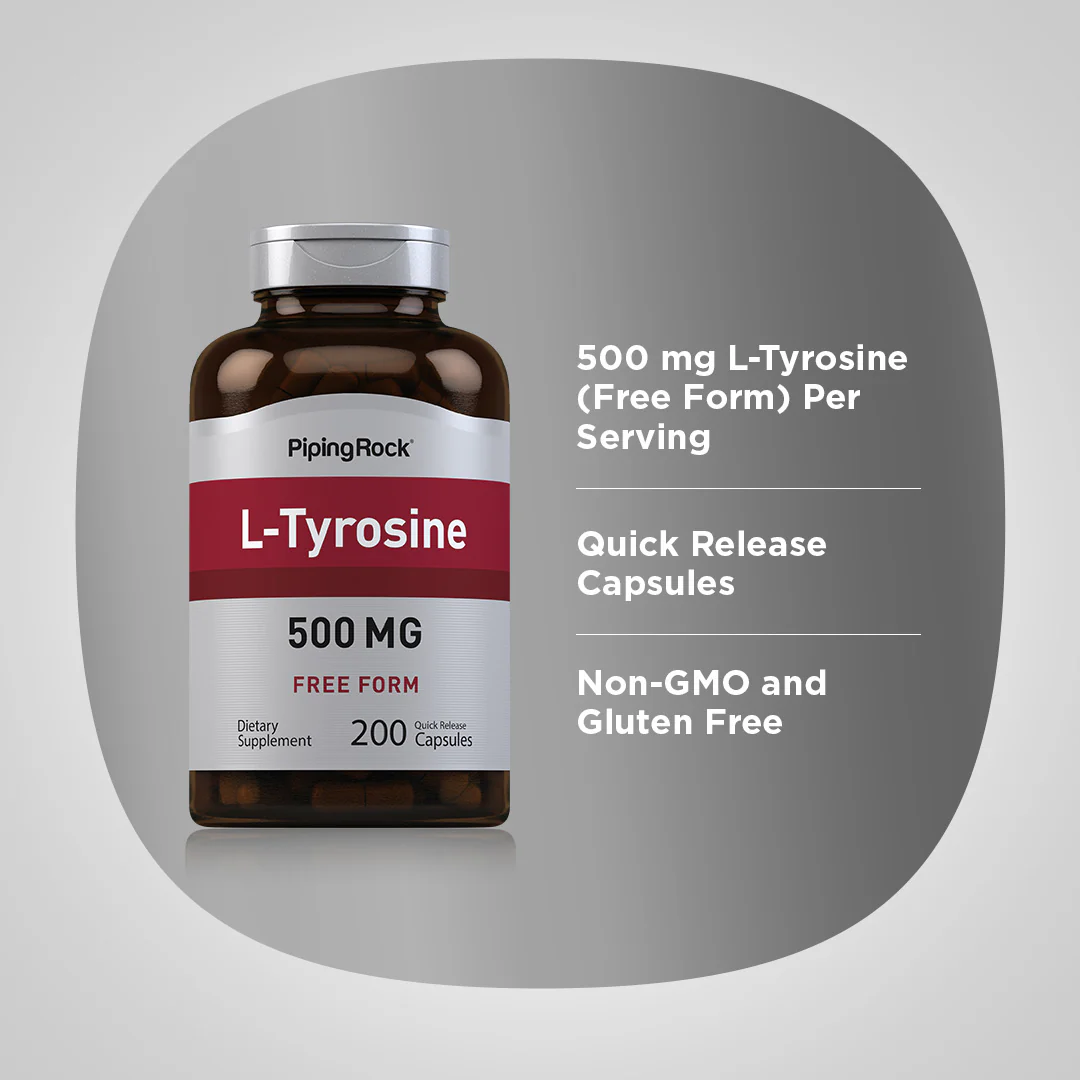 L-Tyrosine, 500 mg, 200 Quick Release Capsules, 2  Bottles - Image 4