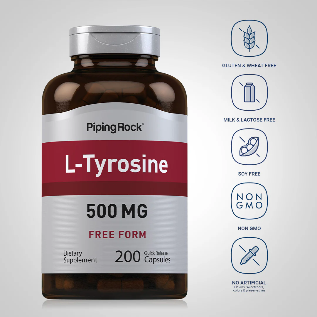 L-Tyrosine, 500 mg, 200 Quick Release Capsules, 2  Bottles - Image 5