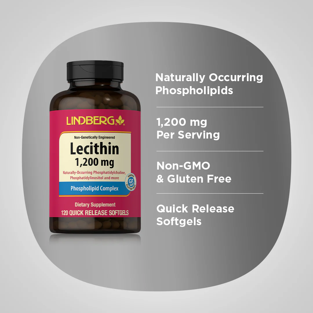 Lecithin Non-GMO, 1200 mg, 120 Quick Release Softgels - Image 4