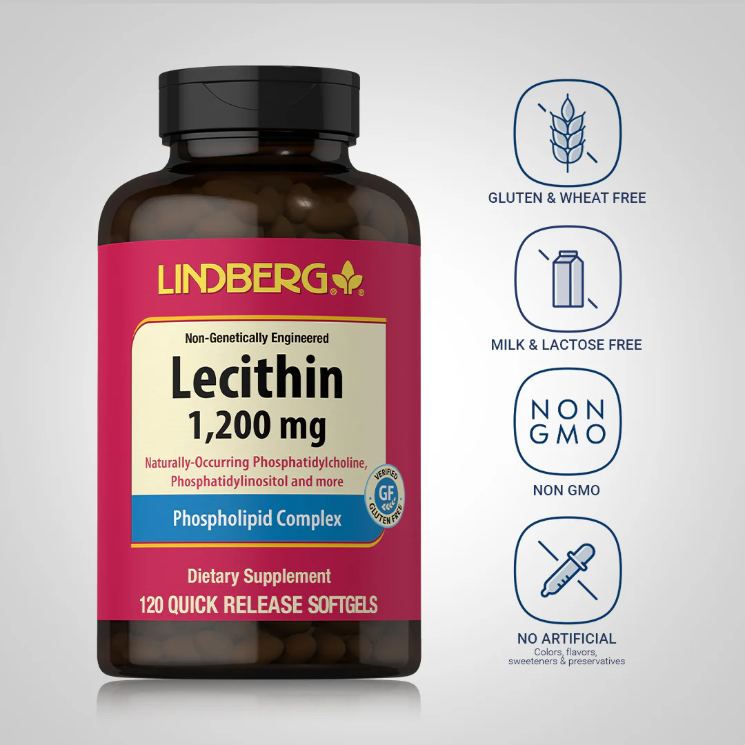 Lecithin Non-GMO, 1200 mg, 120 Quick Release Softgels - Image 5