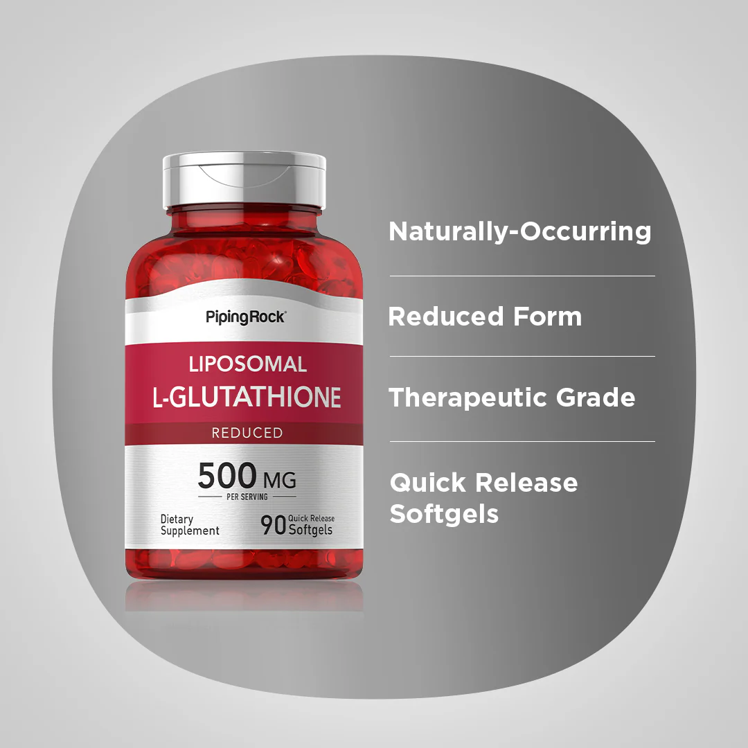 Liposomal L-Glutathione (Reduced), 500 mg (per serving), 90 Quick Release Softgels - Image 3