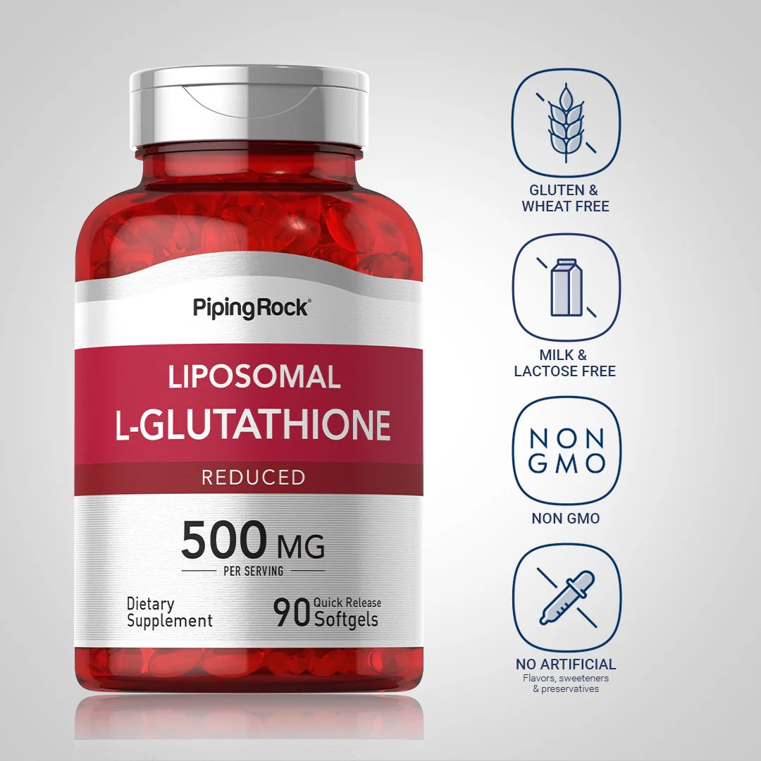 Liposomal L-Glutathione (Reduced), 500 mg (per serving), 90 Quick Release Softgels - Image 4