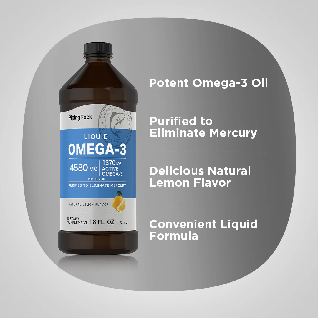 Liquid Omega-3 (Natural Lemon), 4580 mg (per serving), 16 fl oz (473 mL) Bottle - Image 3