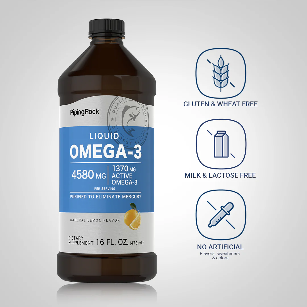Liquid Omega-3 (Natural Lemon), 4580 mg (per serving), 16 fl oz (473 mL) Bottle, 2  Bottles - Image 4