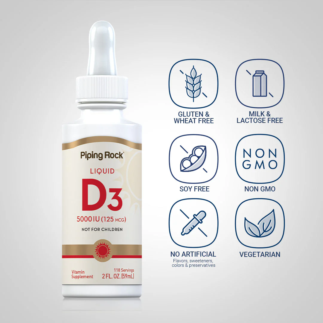 Liquid Vitamin D3, 5000 IU, 2 fl oz (59 mL) Dropper Bottle - Image 4
