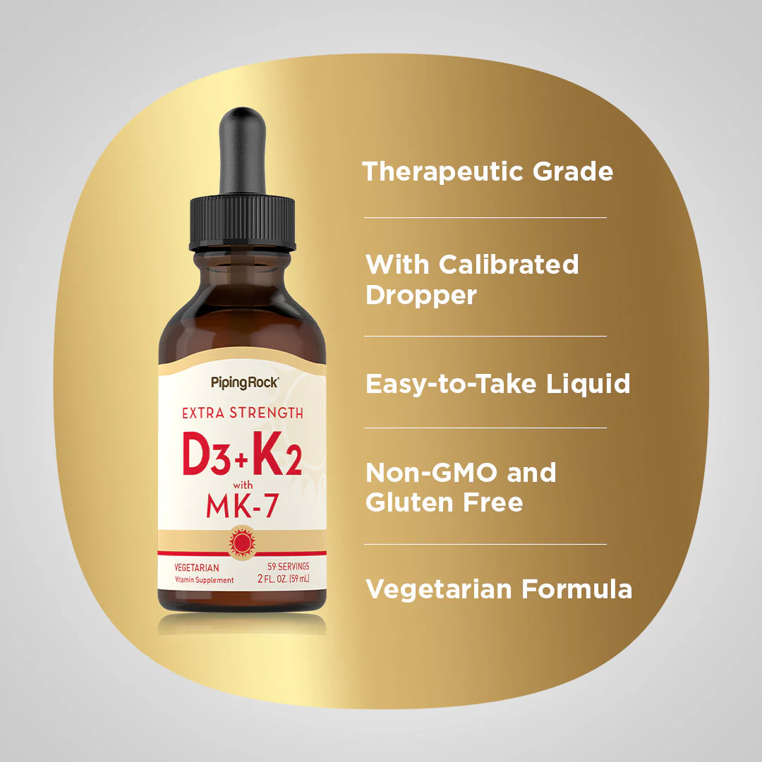 Liquid Vitamin D3 & K-2 (Organic), 2 fl oz (59 mL) Dropper Bottle, 2  Dropper Bottles - Image 3