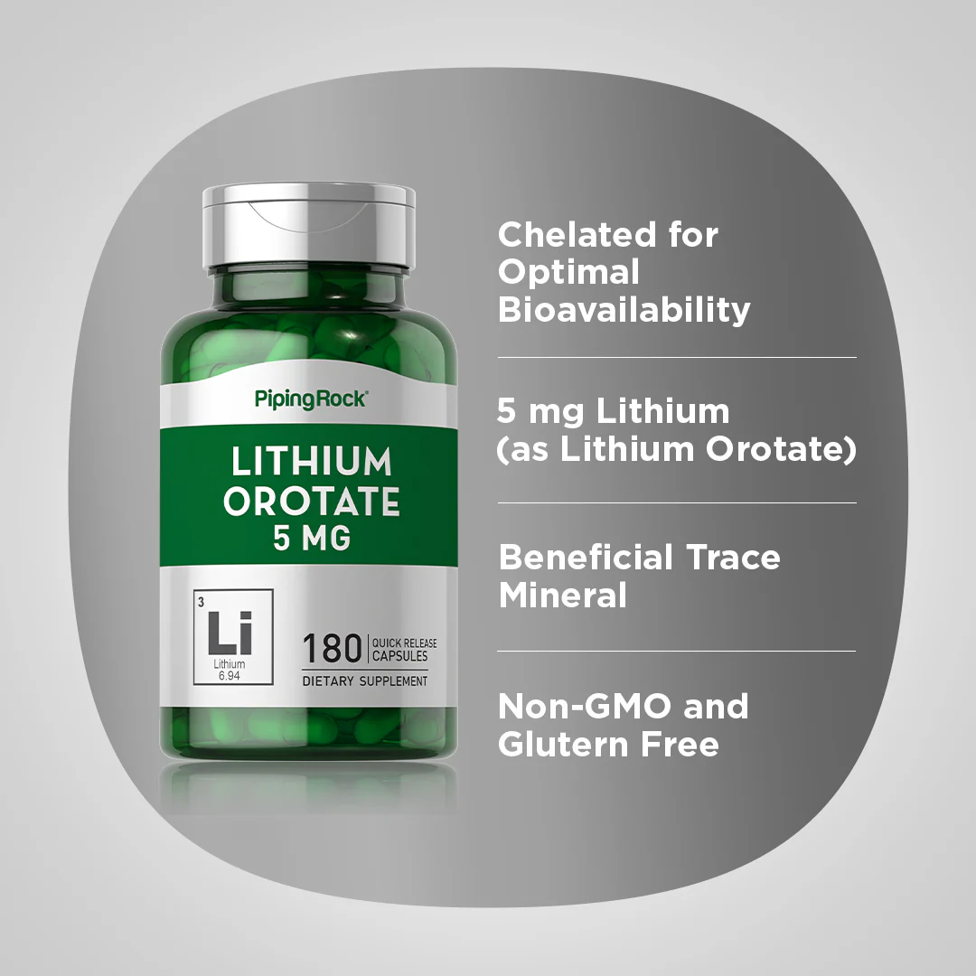 Lithium Orotate, 5 mg, 180 Quick Release Capsules - Image 4