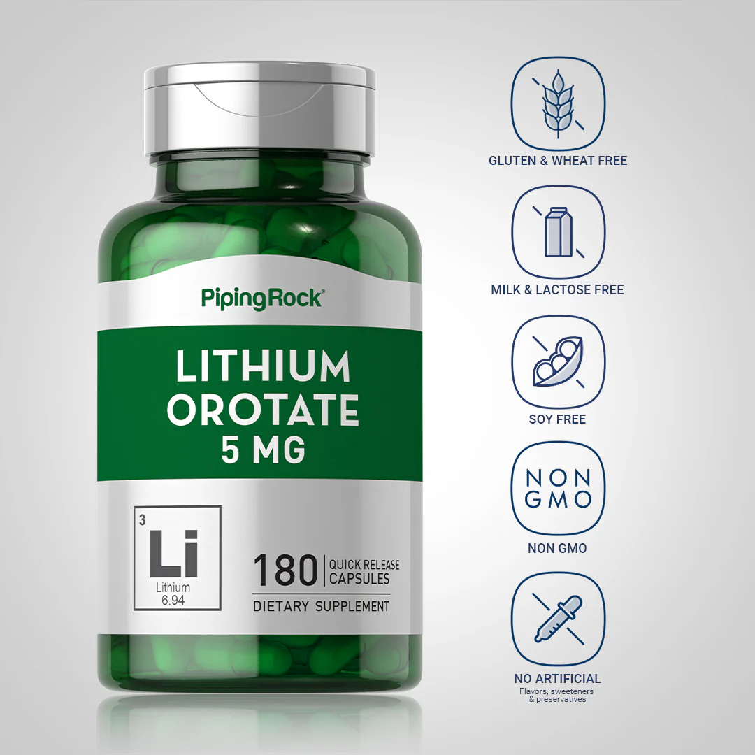 Lithium Orotate, 5 mg, 180 Quick Release Capsules - Image 5