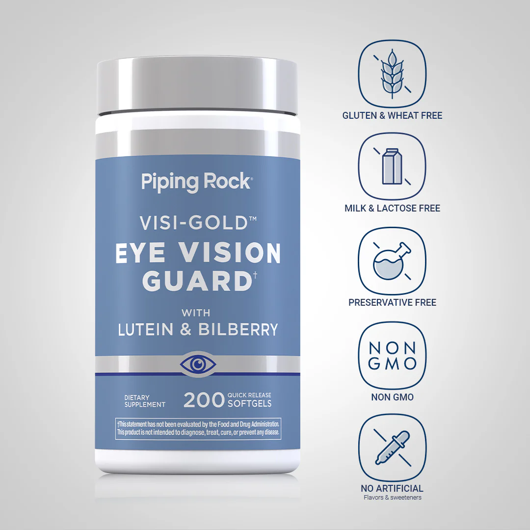 Lutein Bilberry Eye Vision Guard + Zeaxanthin, 200 Quick Release Softgels - Image 4