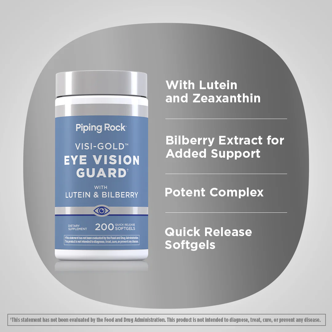 Lutein Bilberry Eye Vision Guard + Zeaxanthin, 200 Quick Release Softgels, 2  Bottles - Image 3