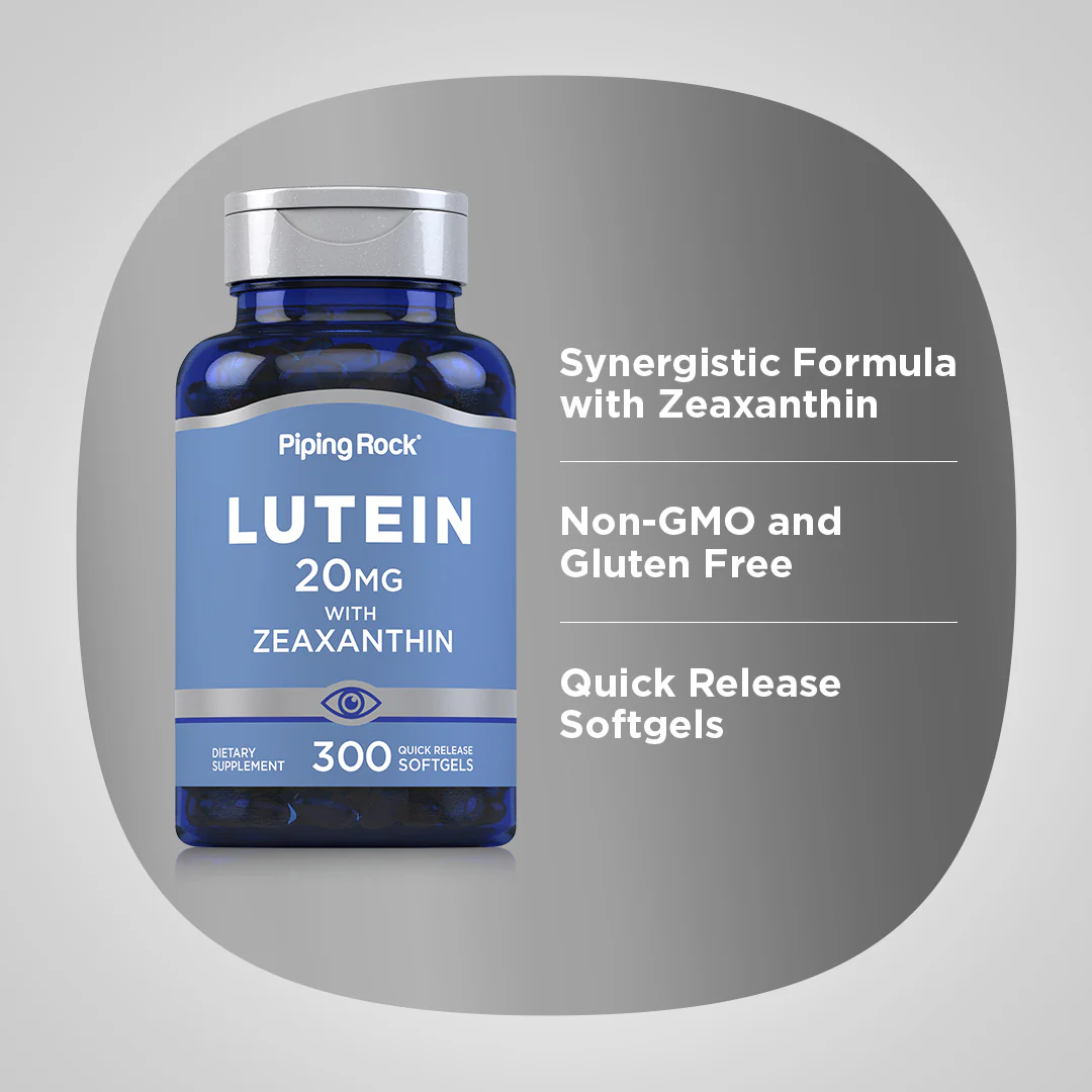 Lutein + Zeaxanthin, 20 mg, 300 Quick Release Softgels - Image 4