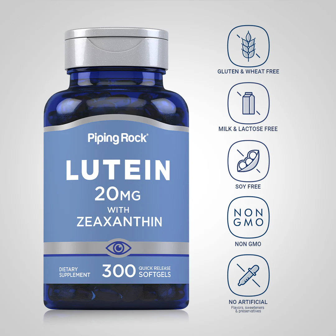 Lutein + Zeaxanthin, 20 mg, 300 Quick Release Softgels - Image 5