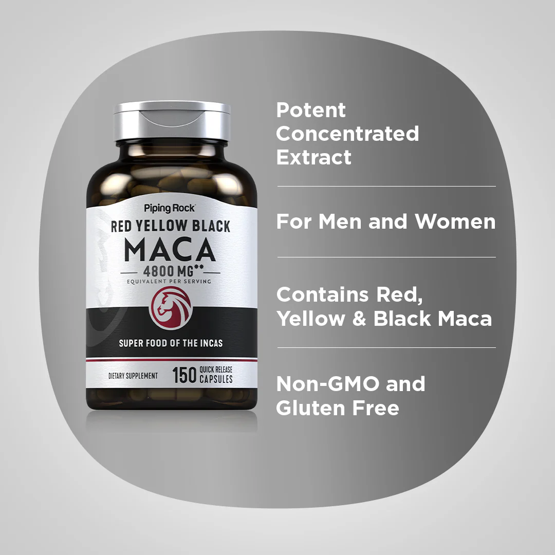 Maca, 4800 mg (per serving), 150 Quick Release Capsules, 2  Bottles - Image 4