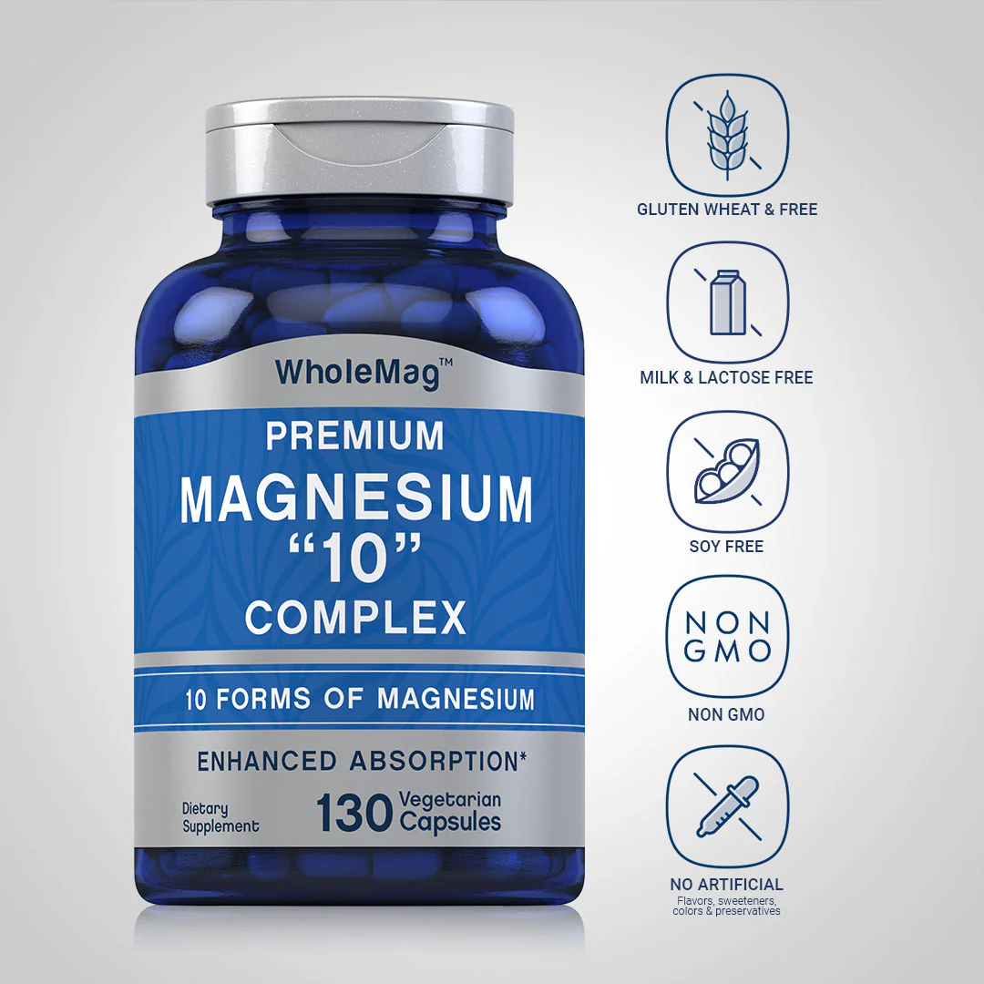 Magnesium "10" Complex, 130 Vegetarian Capsules, 2  Bottles - Image 4