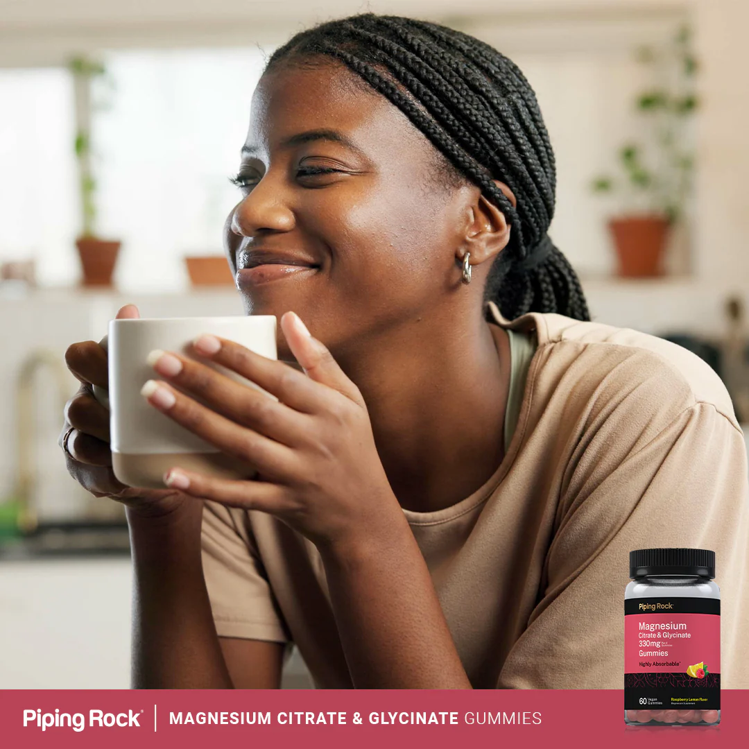 Magnesium Citrate & Glycinate (Raspberry Lemon), 330 mg (per serving), 60 Vegan Gummies, 2  Bottles - Image 6