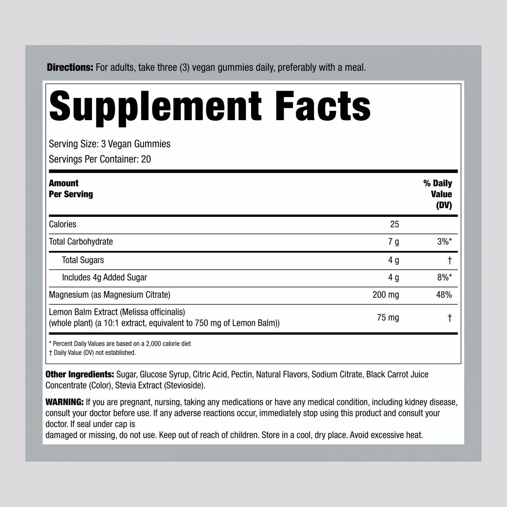 Magnesium (Delicious Lemon Raspberry), 200 mg (per serving), 60 Gummies - Image 2