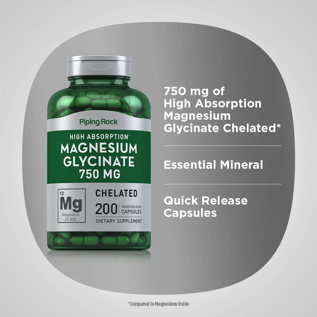 Magnesium Glycinate, 750 mg, 200 Quick Release Capsules - Image 3