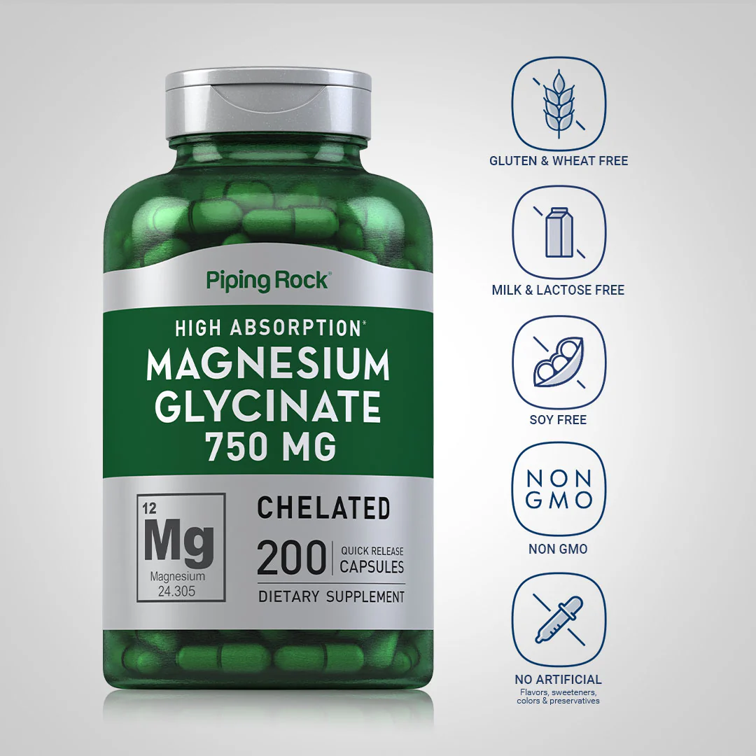Magnesium Glycinate, 750 mg, 200 Quick Release Capsules, 2  Bottles - Image 3