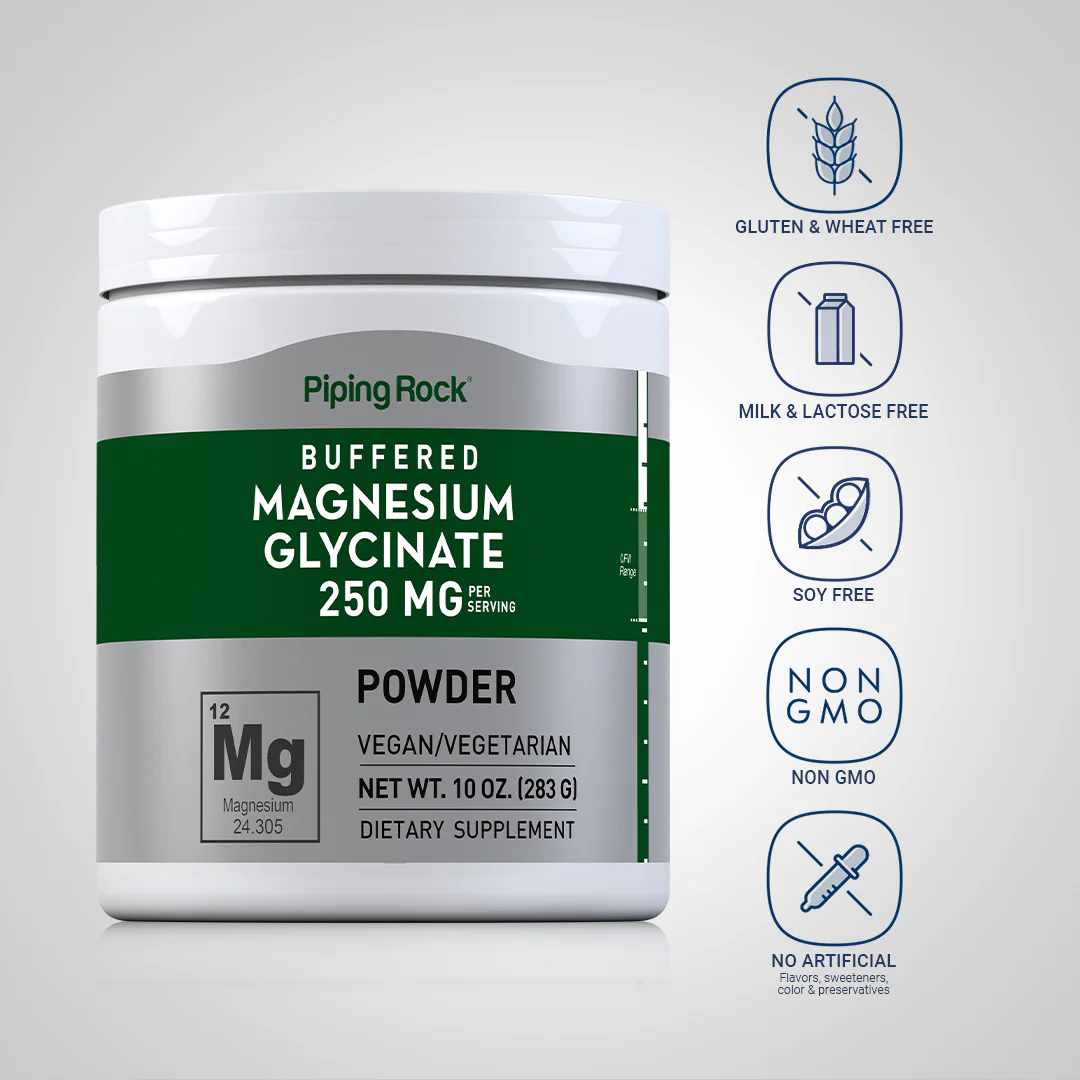Magnesium Glycinate Powder, 250 mg (per serving), 10 oz (283 g) Bottle - Image 4