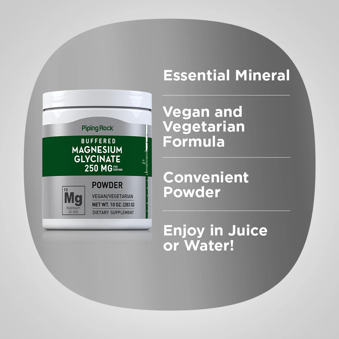 Magnesium Glycinate Powder, 250 mg (per serving), 10 oz (283 g) Bottle, 2  Bottles - Image 3