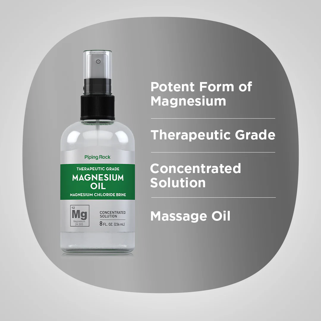 Magnesium Oil, 8 fl oz (236 mL) Spray Bottle, 3  Spray Bottles - Image 3