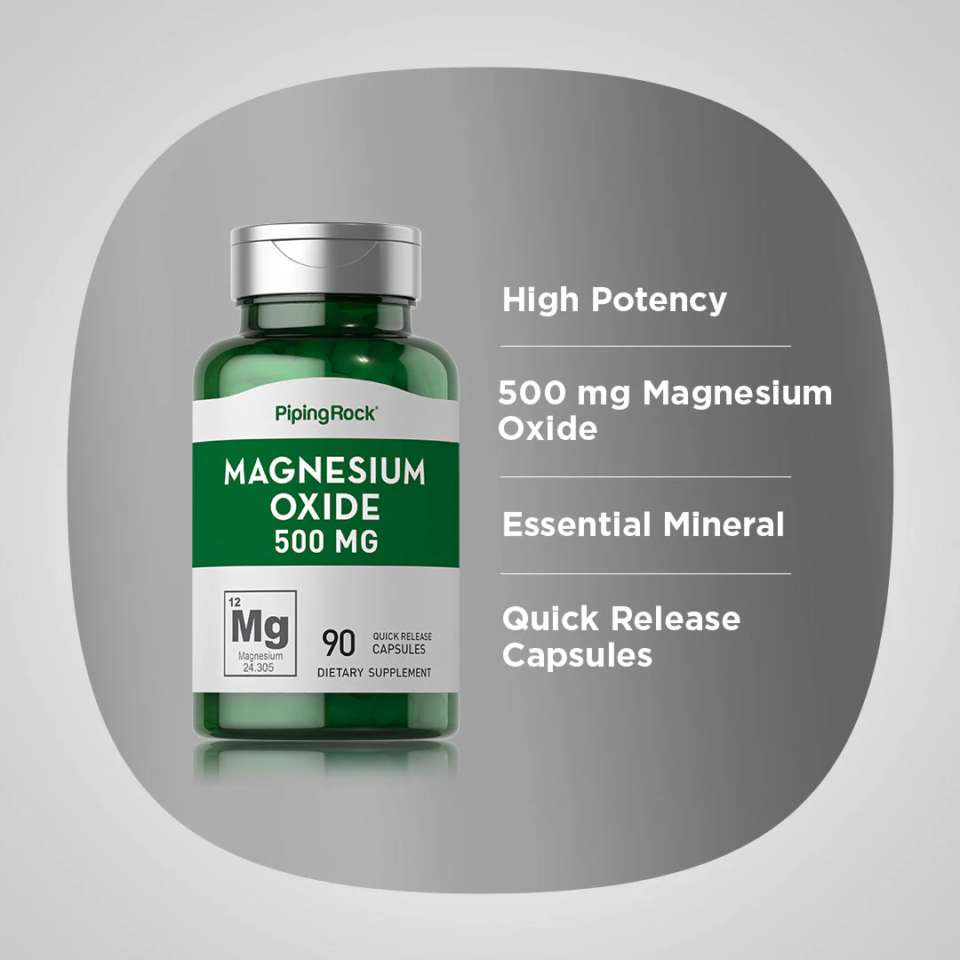 Magnesium Oxide, 500 mg, 90 Quick Release Capsules, 2  Bottles - Image 4