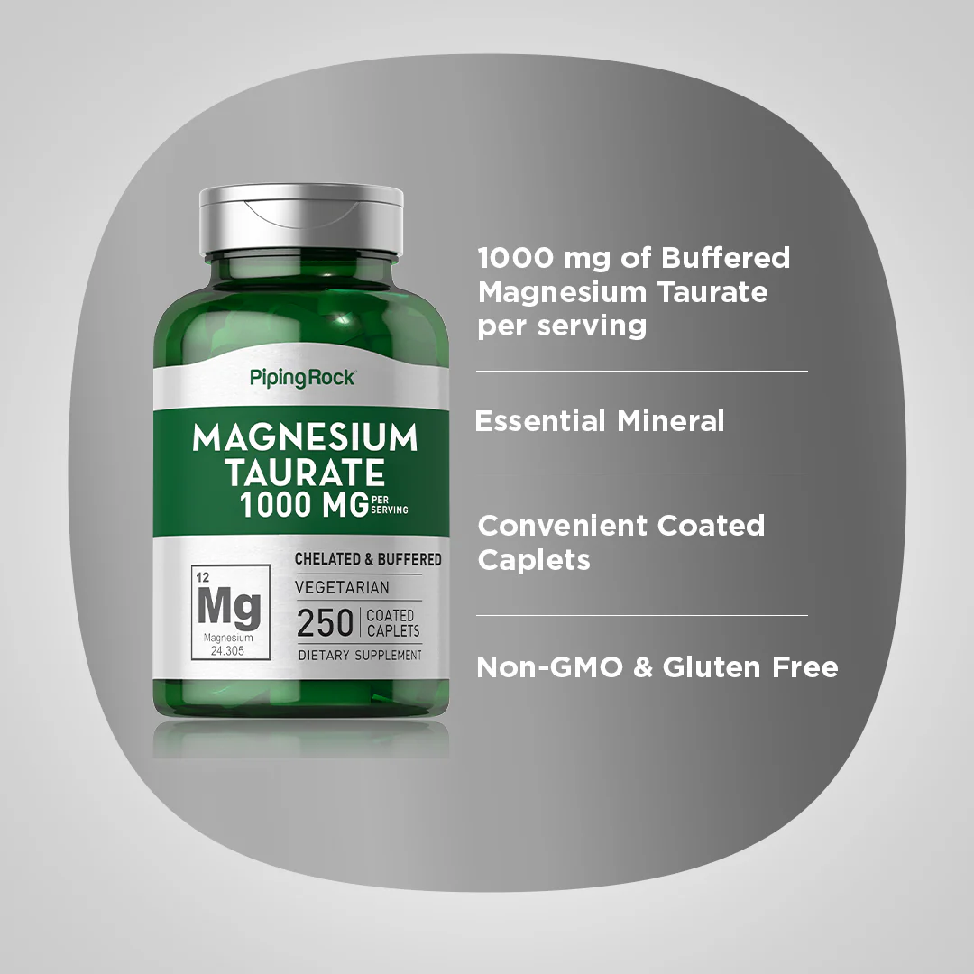 Magnesium Taurate, 1000 mg (per serving), 250 Coated Caplets - Image 4