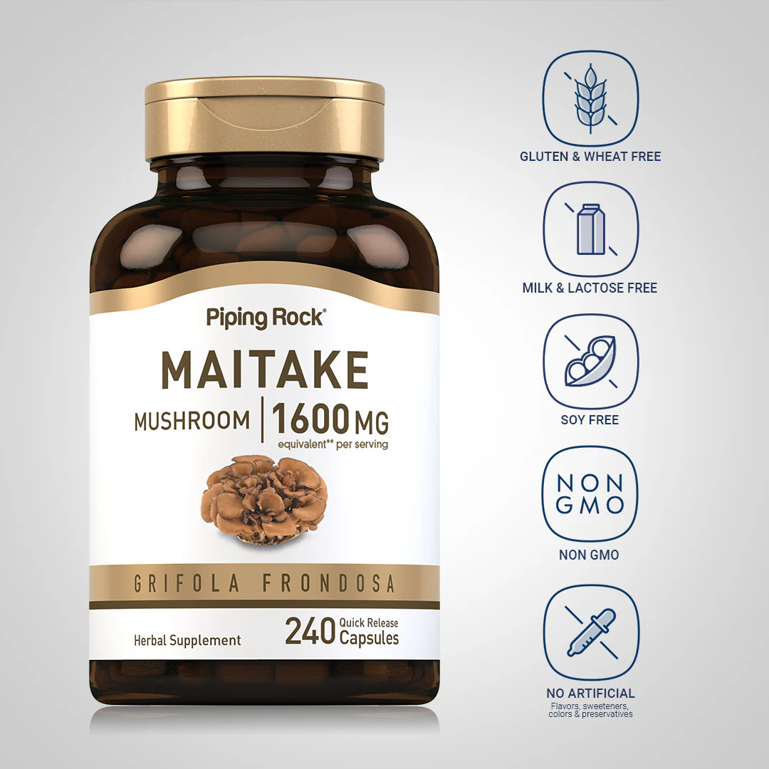 Maitake Mushroom Extract, 1,600 mg (per serving), 240 Quick Release Capsules, 2  Bottles - Image 5