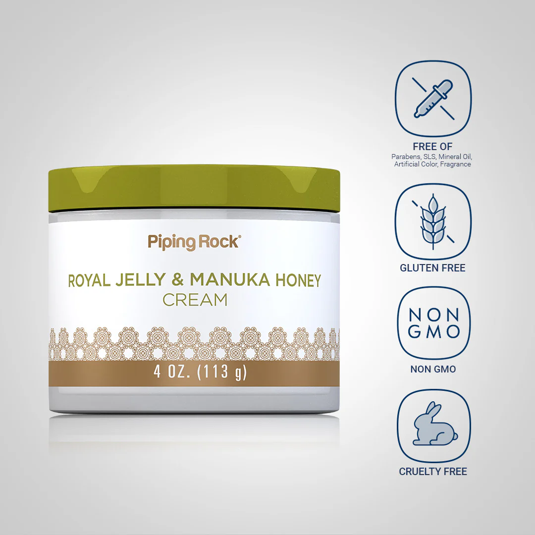 Manuka Honey Cream with Royal Jelly, 4 oz (113 g) Jar - Image 4