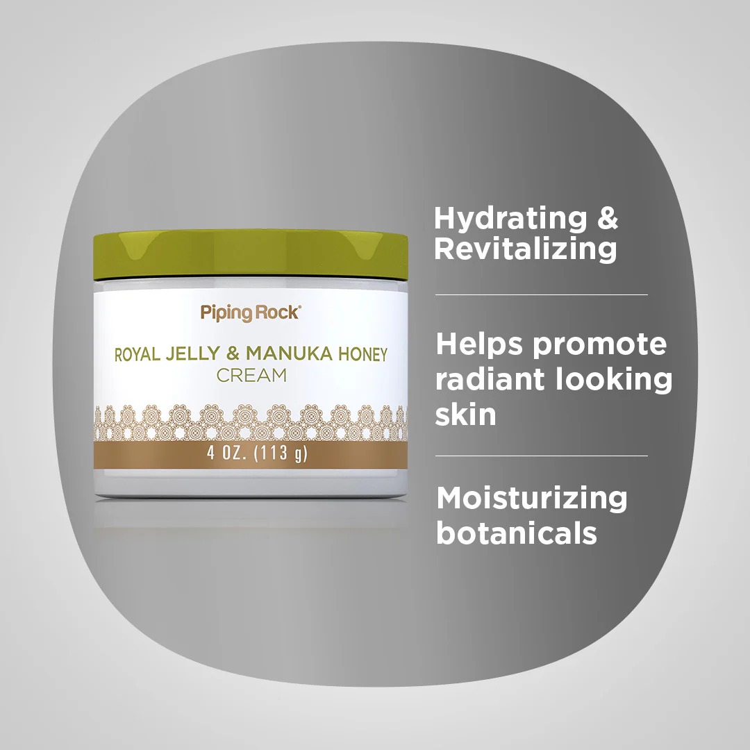 Manuka Honey Cream with Royal Jelly, 4 oz (113 g) Jar, 3  Jars - Image 3