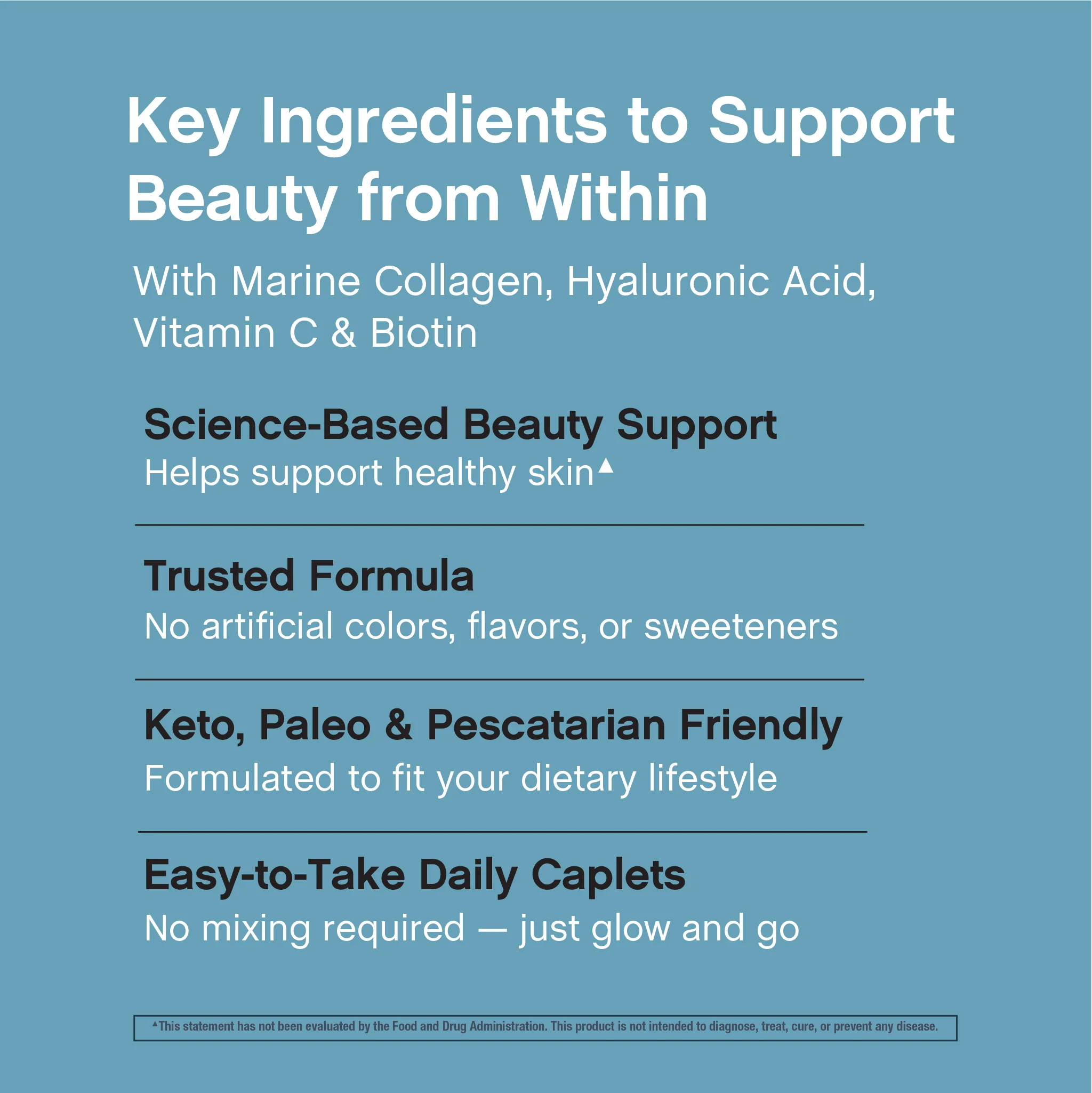 Marine Collagen Bio-Peptides Double Strength + Hyaluronic Acid, 180 Caplets - Image 5