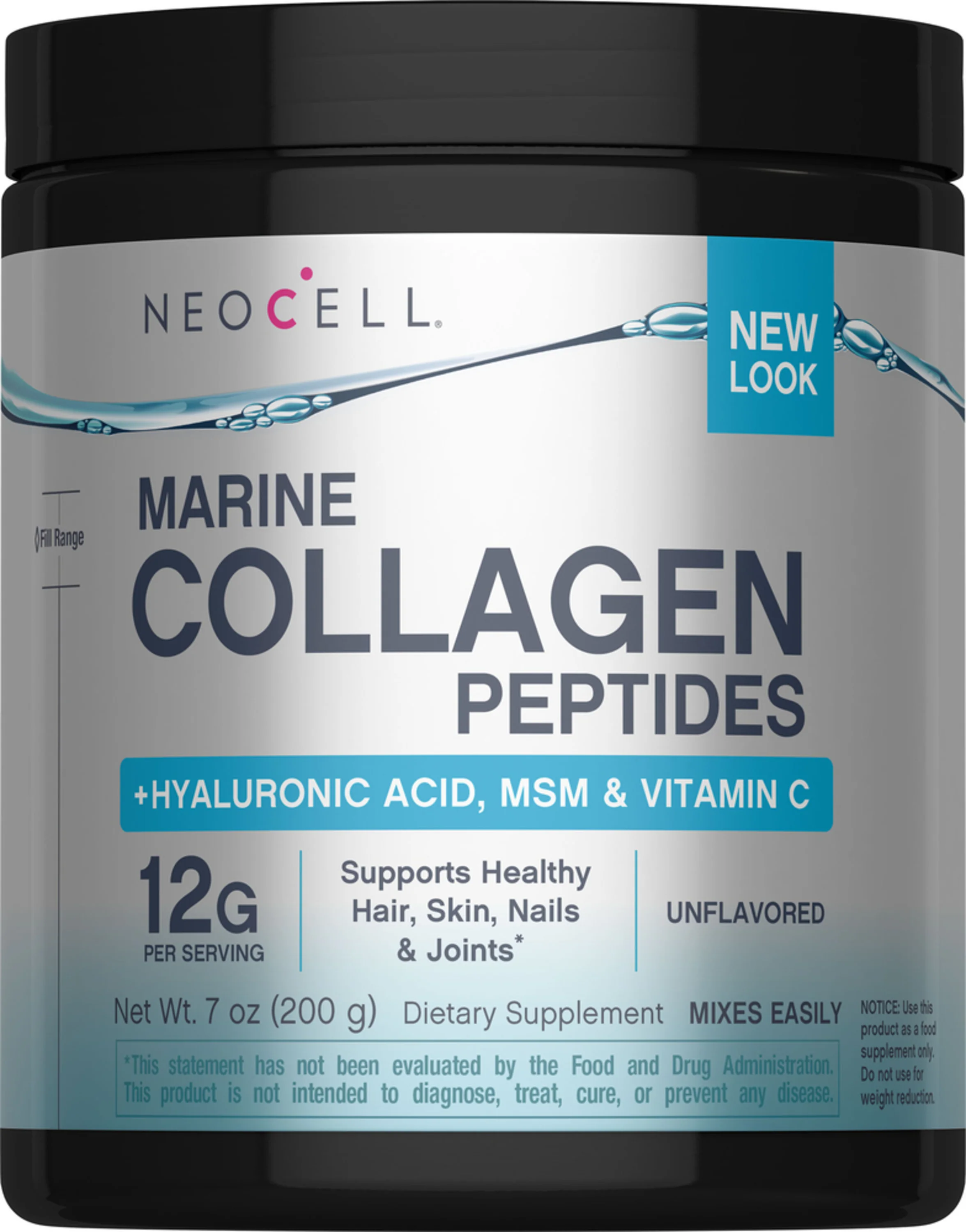 Marine Collagen Peptides + Hyaluronic Acid, MSM & C, 7 oz (200 g) Powder - Image 9