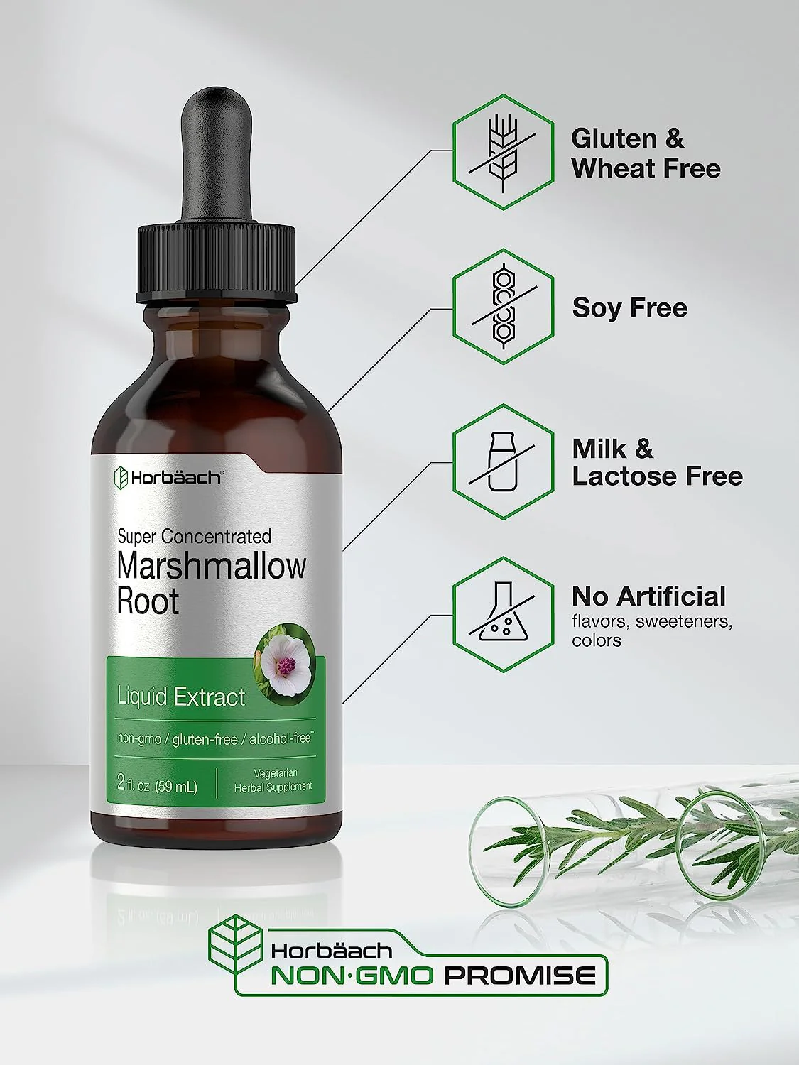 Marshmallow Root Liquid Extract Alcohol Free, 2 fl oz (59 mL) Dropper Bottle - Image 6