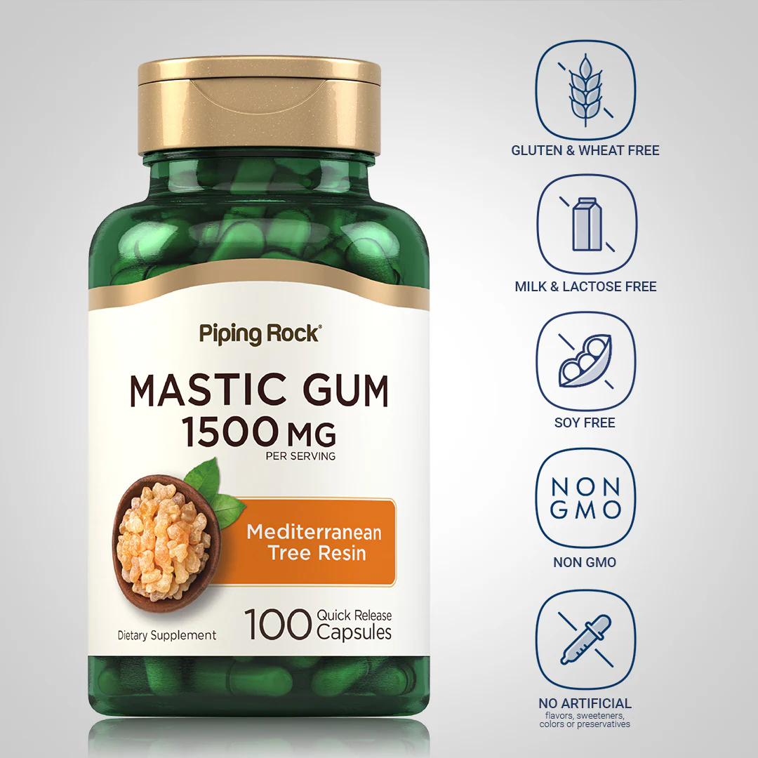 Mastic Gum, 1500 mg (per serving), 100 Quick Release Capsules - Image 4