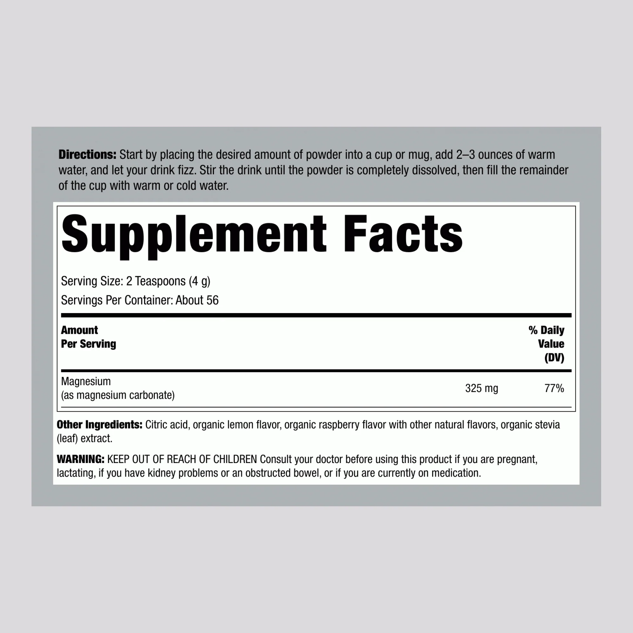 MAXCALM Powder Raspberry-Lemon, 8 oz (227 g) - Image 2