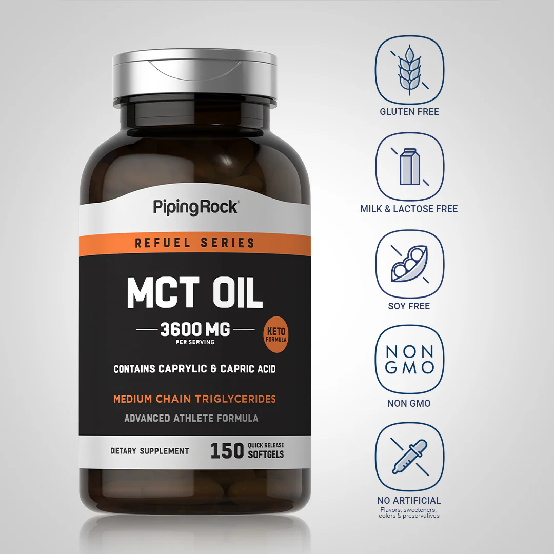 MCT Oil, 3600 mg (per serving), 150 Quick Release Softgels - Image 5