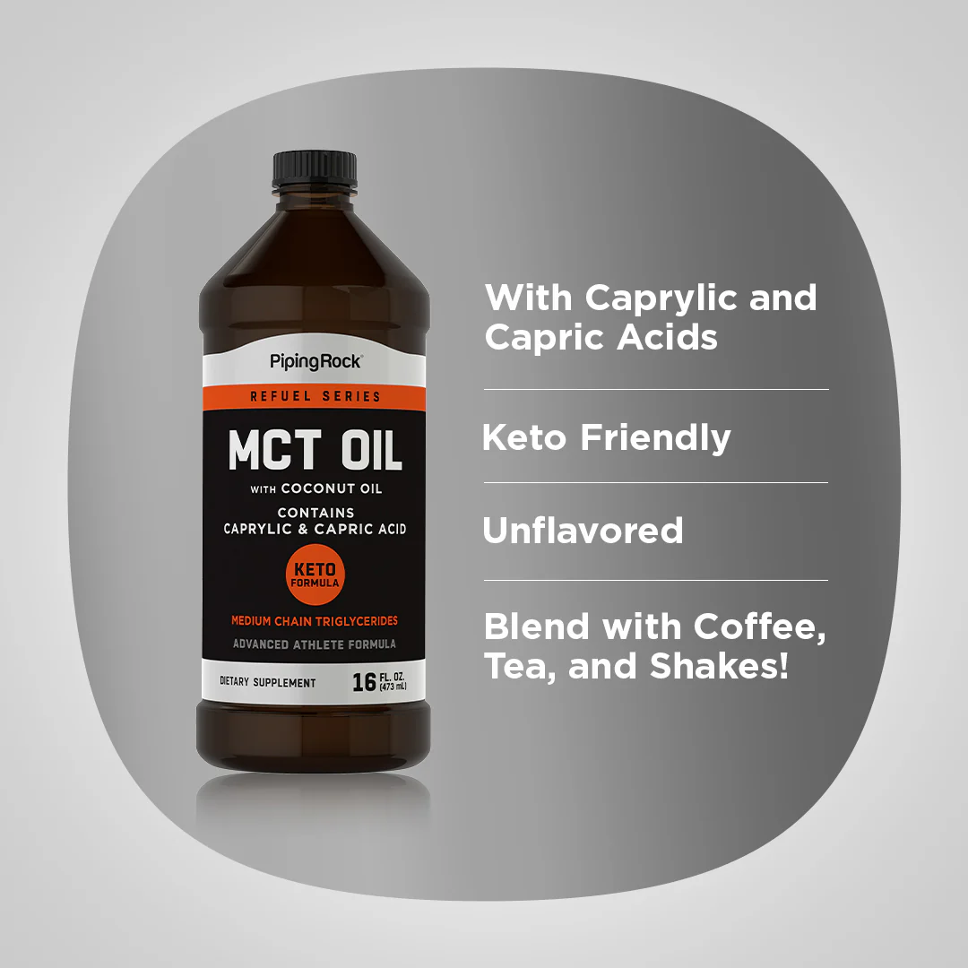 MCT Oil (Medium Chain Triglycerides) with Coconut Oil, 16 fl oz (473 mL) Bottle - Image 3