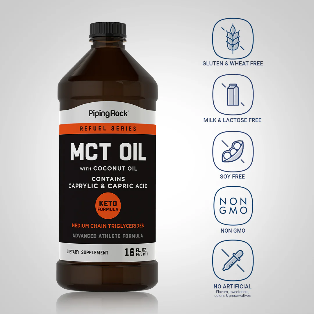 MCT Oil (Medium Chain Triglycerides) with Coconut Oil, 16 fl oz (473 mL) Bottle - Image 4