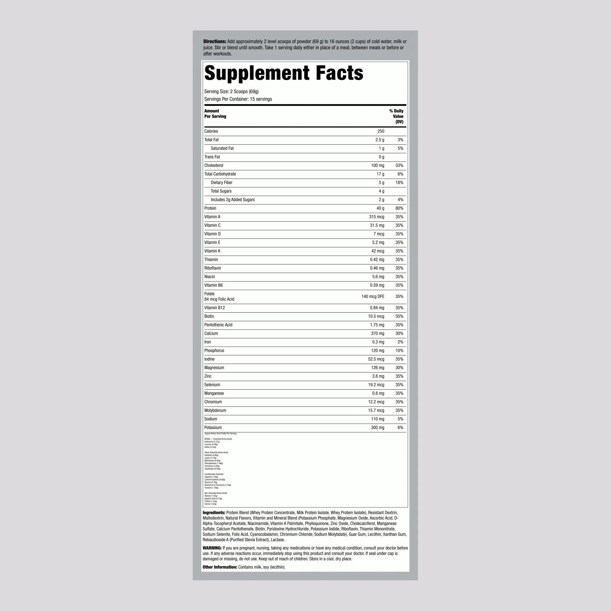 Meal Replacement Shake NutraFit (Gourmet Vanilla Cupcake), 2.28 lb (1.035 kg) Bottle - Image 2