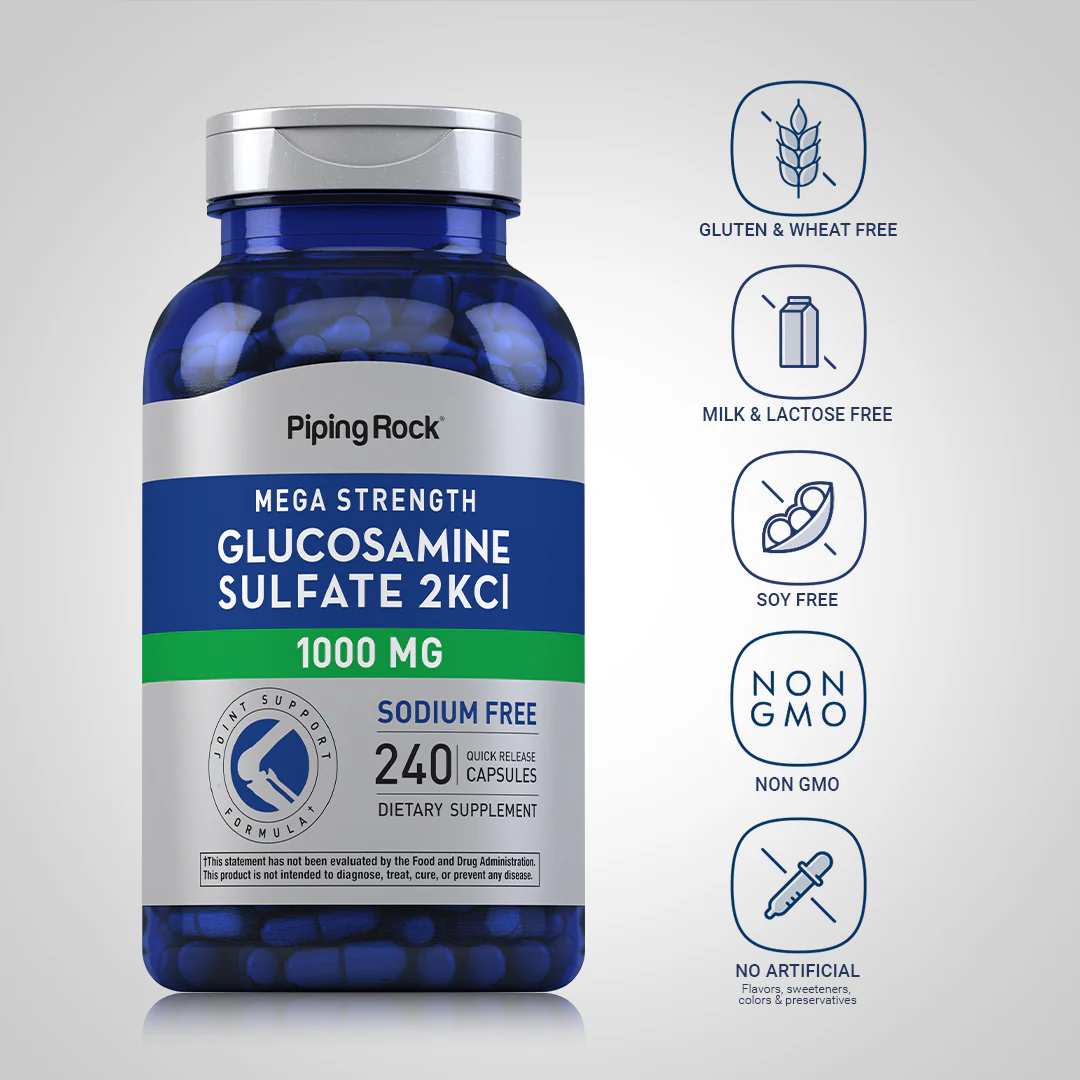 Mega Glucosamine Sulfate, 1000 mg, 240 Quick Release Capsules, 2  Bottles - Image 5