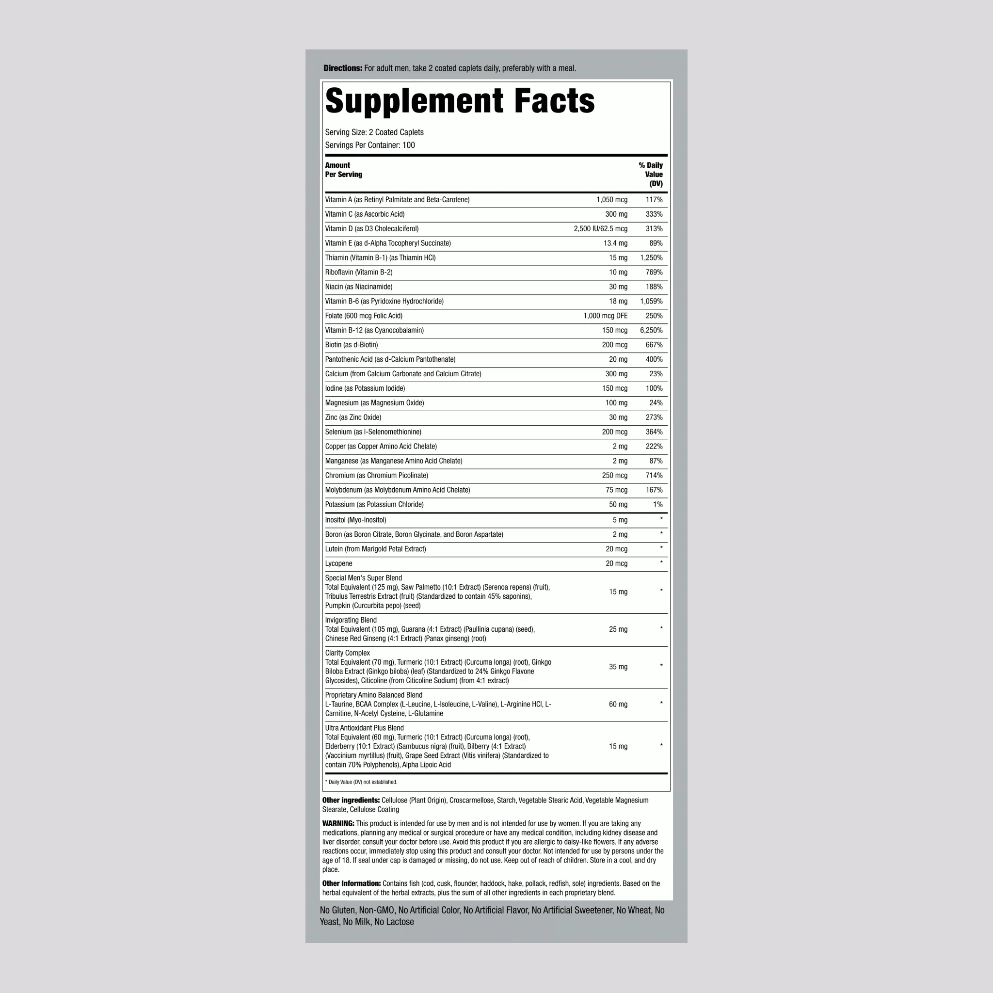 Mega Multi for Men 50 Plus, 200 Coated Caplets - Image 2
