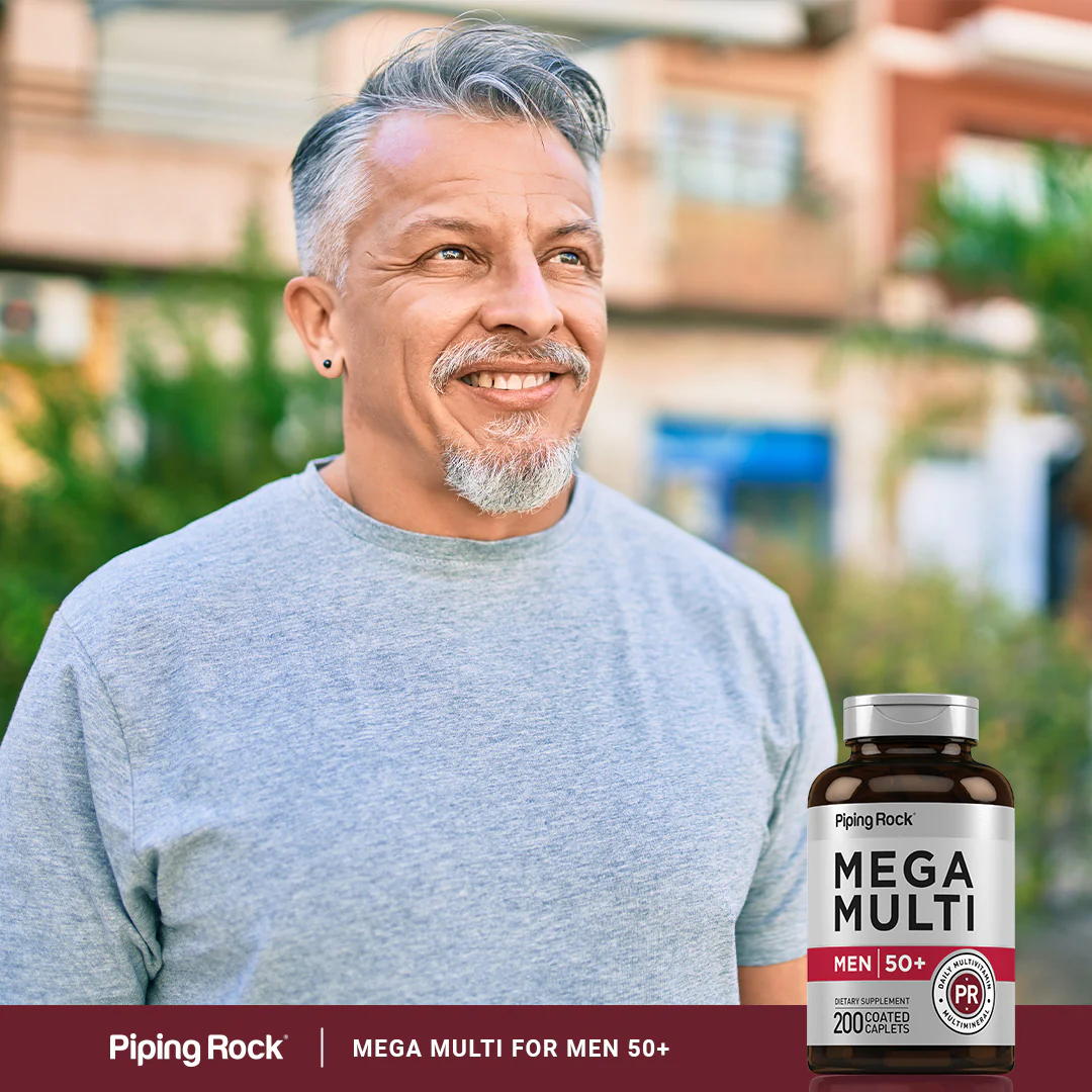 Mega Multi for Men 50 Plus, 200 Coated Caplets, 2  Bottles - Image 7