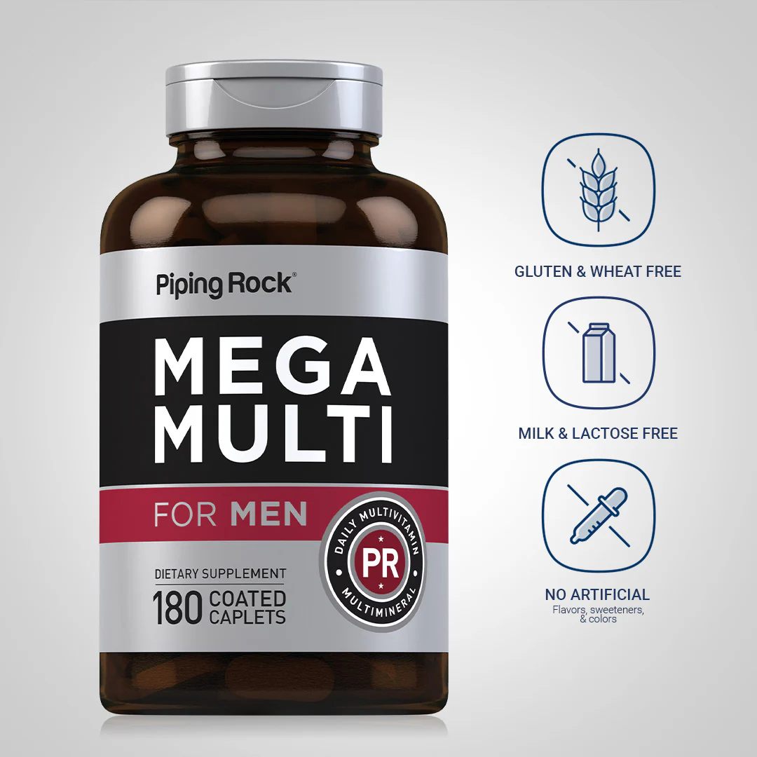 Mega Multiple for Men, 180 Coated Caplets, 2  Bottles - Image 4