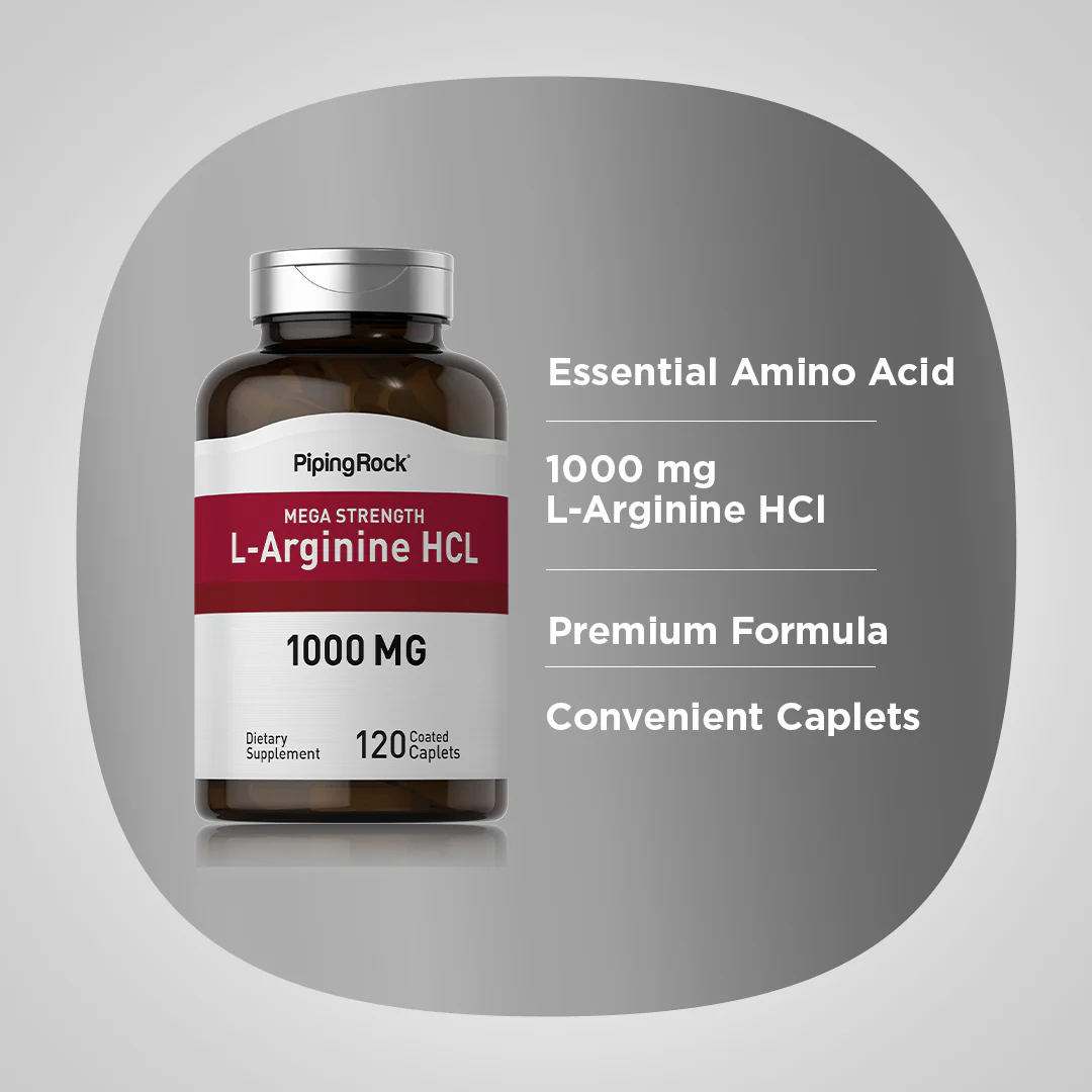 Mega Strength L-Arginine HCL, 1000 mg, 120 Coated Caplets - Image 4