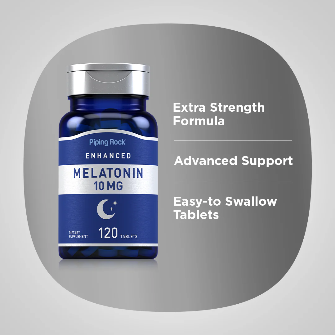 Melatonin, 10 mg, 120 Tablets, 2  Bottles - Image 4